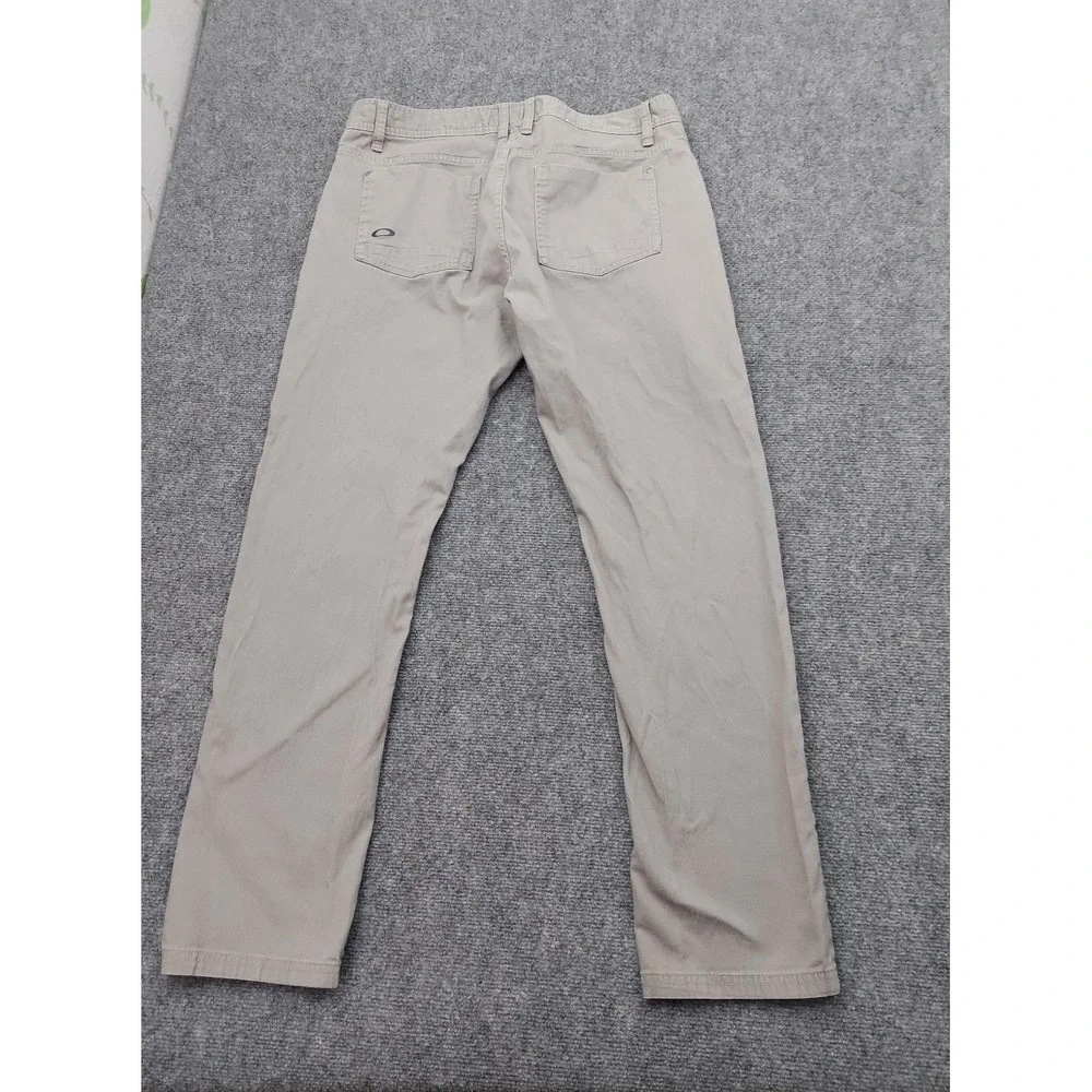 Oakley Chino Pants Mens 36x32‎ Gray Straight Lightweight Casual Stretch Logo